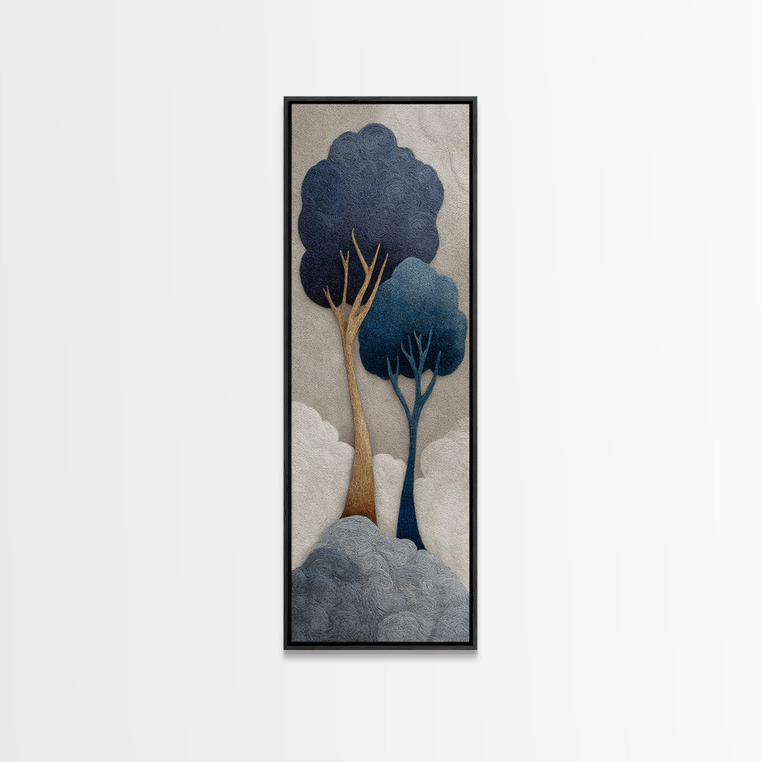 Two Intertwined Trees as Symbolic Artwork Framed Canvas Print, Wedding Art, Wedding Sign, Living Room Decor, Fine Art, Romance, WED-1x3-83