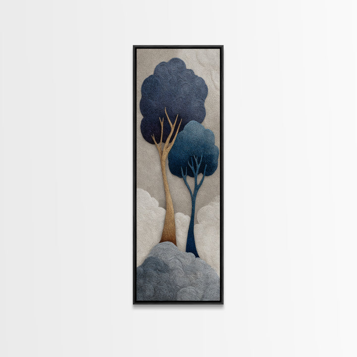 Two Intertwined Trees as Symbolic Artwork Framed Canvas Print, Wedding Art, Wedding Sign, Living Room Decor, Fine Art, Romance, WED-1x3-83