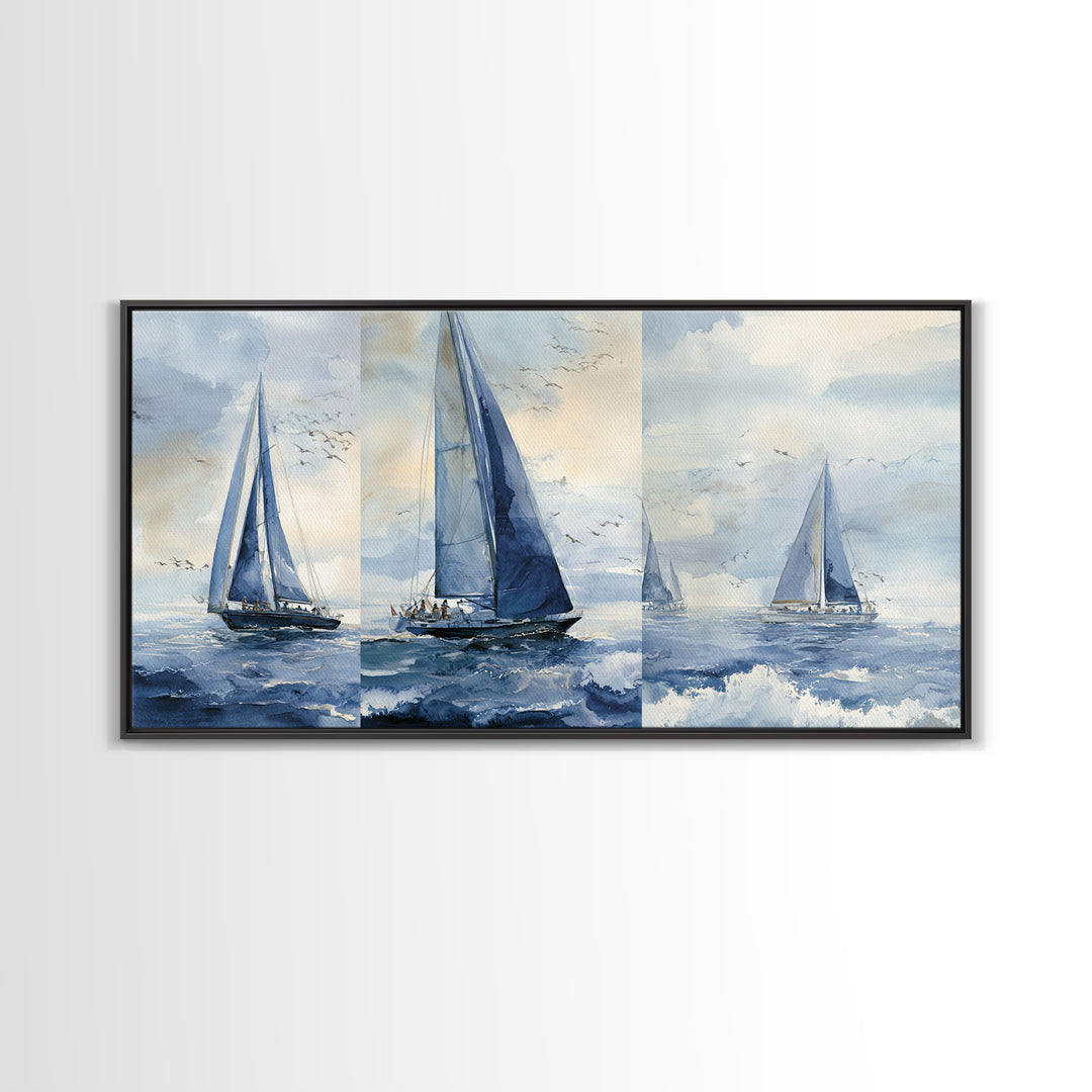 Honeymoon Coastal Sunset Framed Canvas Print, Wedding Art, Statement Artwork, Living Room Decor, Romance, Custom Portrait, WED-2x1-13