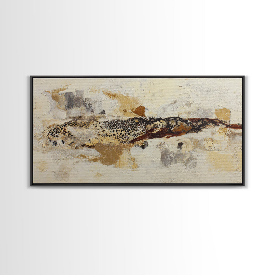 Lace Pattern Ivory Abstraction Framed Canvas Print, Wedding Art, Room Decor, Living Room Decor, Abstract Art, Romance, WED-2x1-15