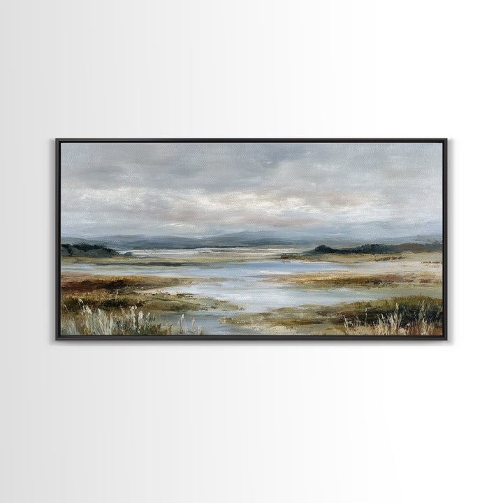 Blush Cloudscape with Dreamy Atmosphere Framed Canvas Print, Wedding Art, Luxury Decor, Living Room Decor, Oil Painting, WED-2x1-35