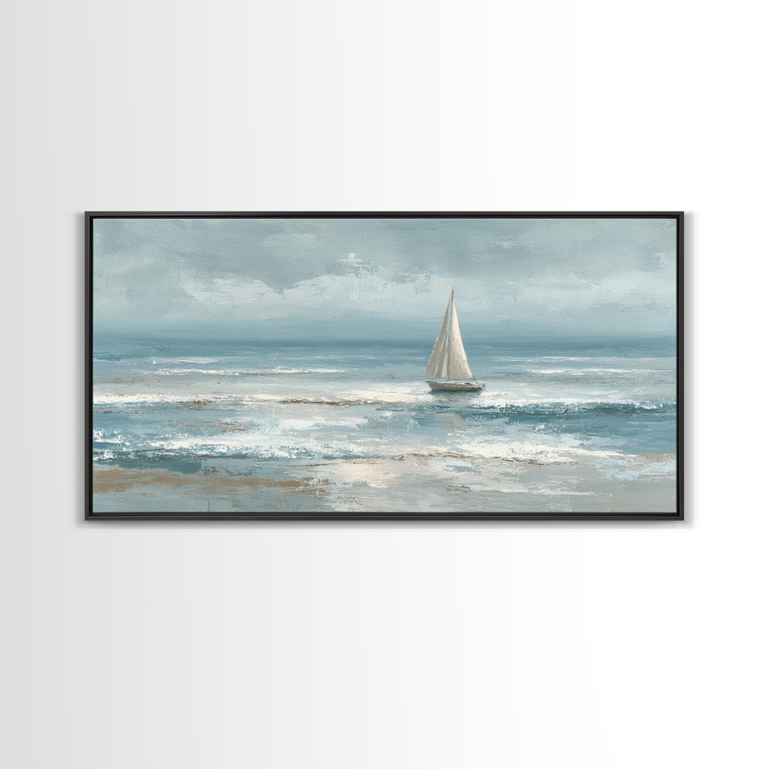 Honeymoon Coastal Sunset Framed Canvas Print, Wedding Art, Statement Artwork, Living Room Decor, Romance, Custom Portrait, WED-2x1-37