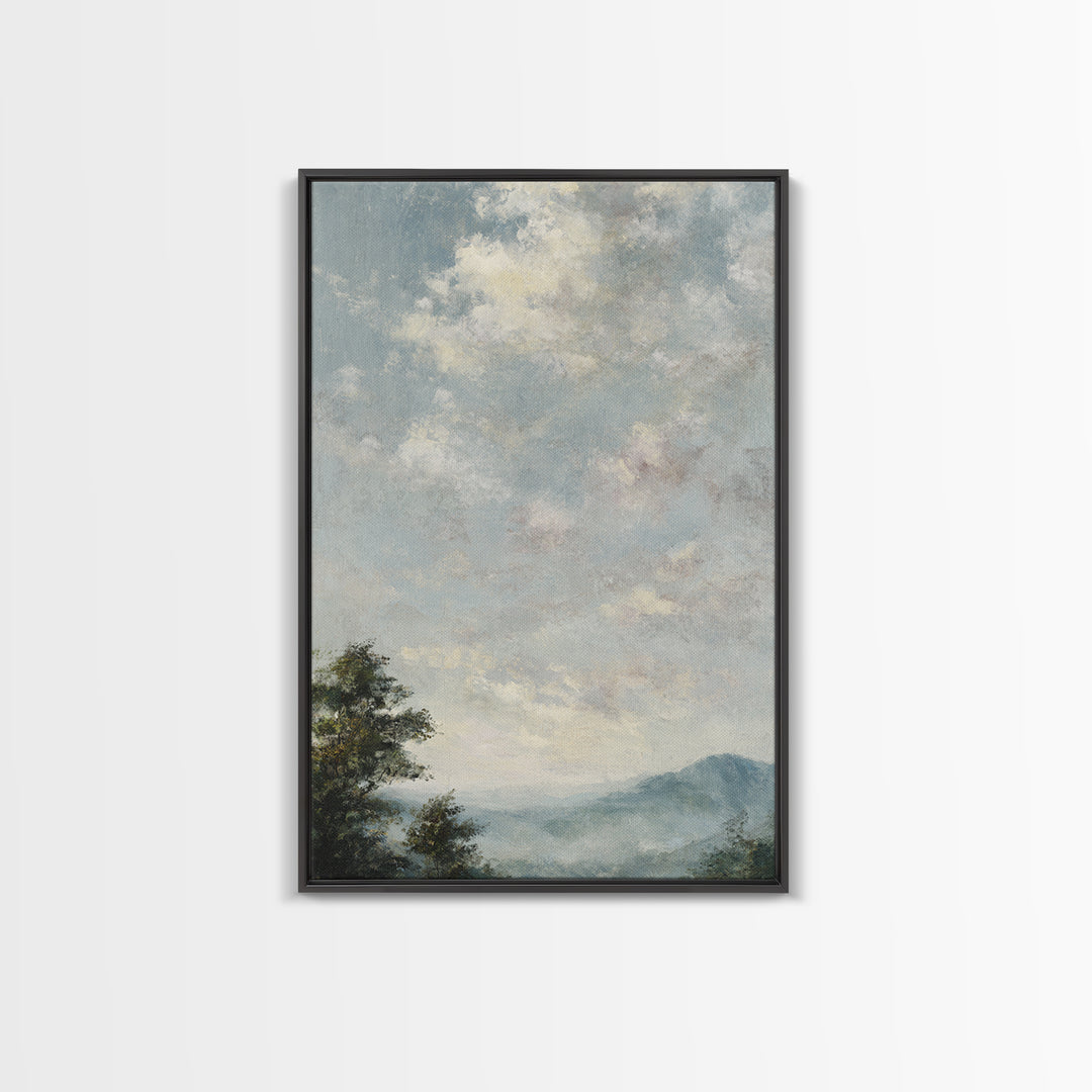 Blush Cloudscape with Dreamy Atmosphere Framed Canvas Print, Wedding Art, Neutral Decor, Living Room Decor, Abstract Art, WED-2x3-47