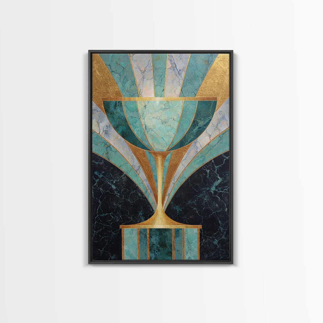 Champagne Coupe Tower Framed Canvas Print, Wedding Art, Contemporary Art, Living Room Decor, Oil Painting, Romance, Custom Art, WED-2x3-53