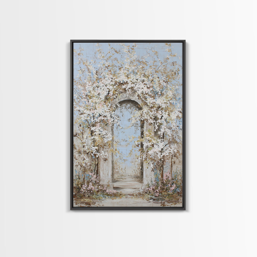 Romantic Garden Arch Covered Canvas Print, Wedding Art, Room Decor, Living Room Decor, Fine Art, Romance, Wedding Decor, WED-2x3-66