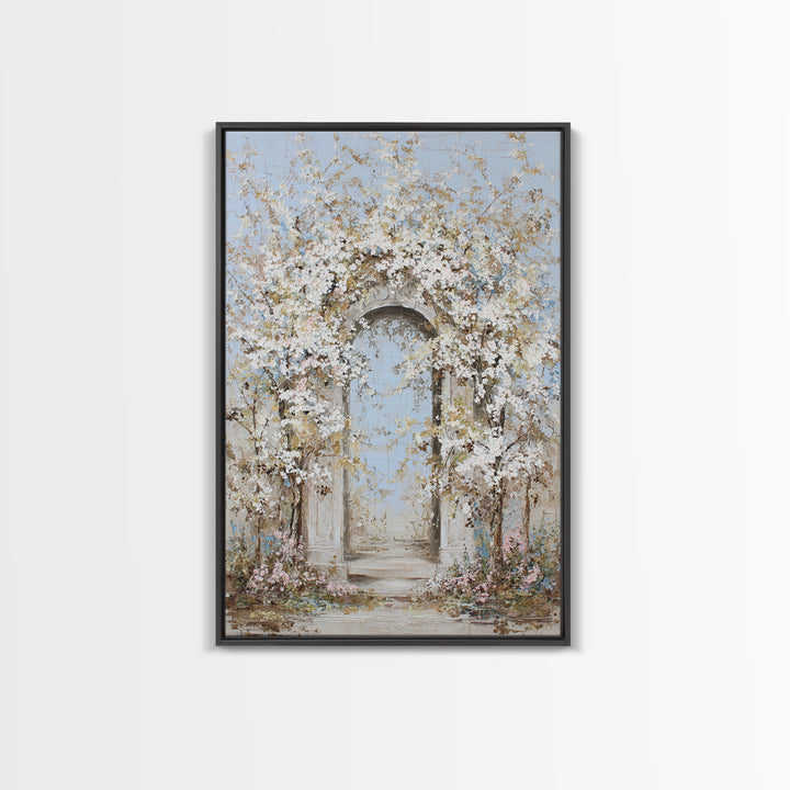 Romantic Garden Arch Covered Canvas Print, Wedding Art, Room Decor, Living Room Decor, Fine Art, Romance, Wedding Decor, WED-2x3-66