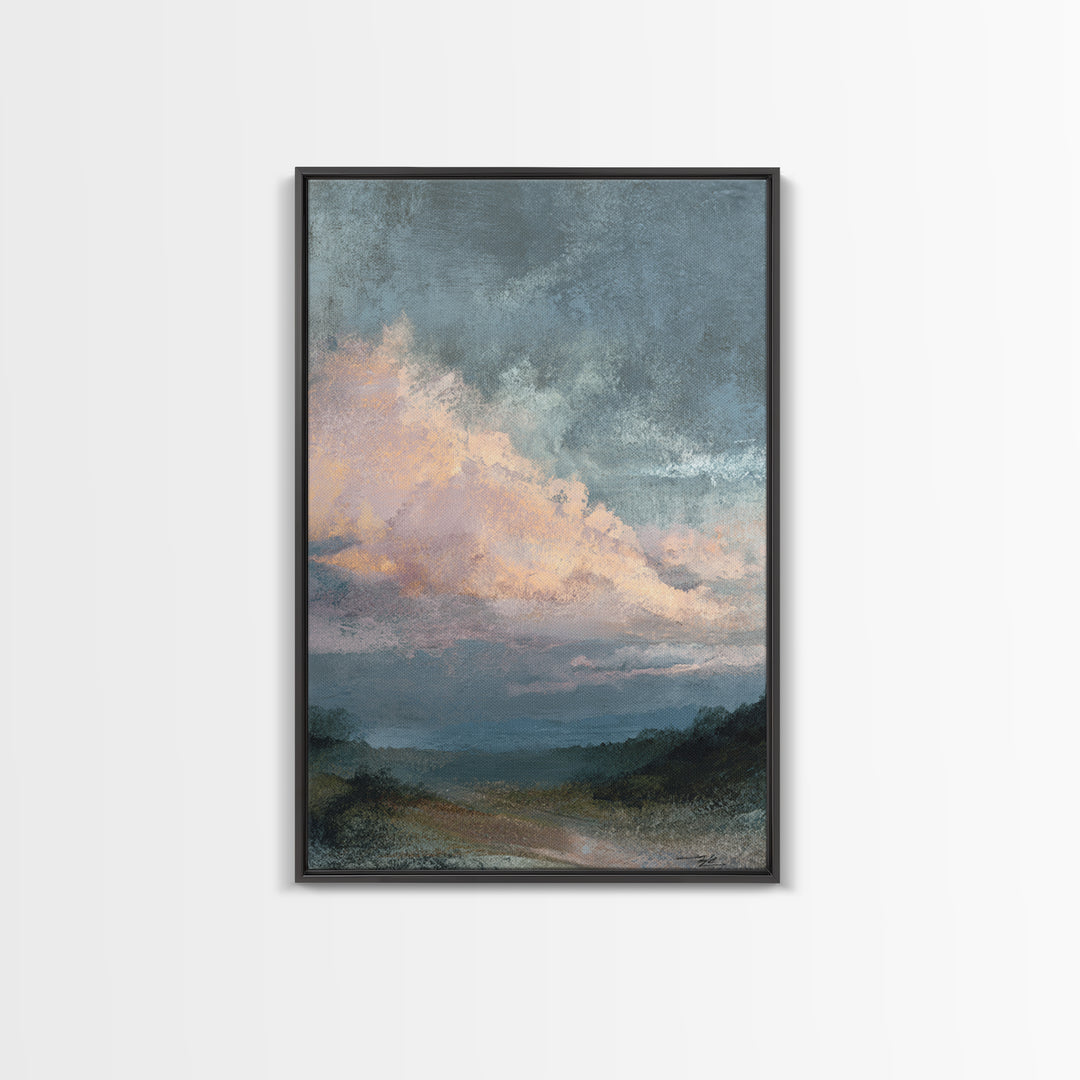 Blush Cloudscape with Dreamy Atmosphere Canvas Print, Wedding Art, Luxury Decor, Living Room Decor, Fine Art, Romance, WED-2x3-71