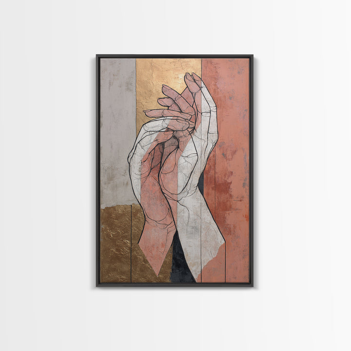Hands Nearly Touching Canvas Print, Wedding Art, Wall Decor, Living Room Decor, Fine Art, Romance, Wedding Gift, Wedding Dress, WED-2x3-72