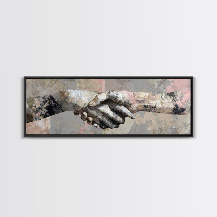 Hands Nearly Touching Canvas Print, Wedding Art, Art, Living Room Decor, Abstract Art, Romance, Custom Wedding Gift, WED-3x1-80