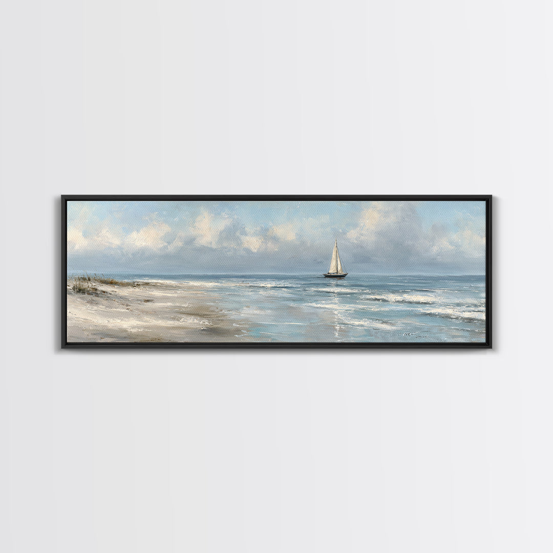 Honeymoon Coastal Sunset Framed Canvas Print, Wedding Art, Wedding Table Decor, Living Room Decor, Fine Art, Romance, WED-3x1-81