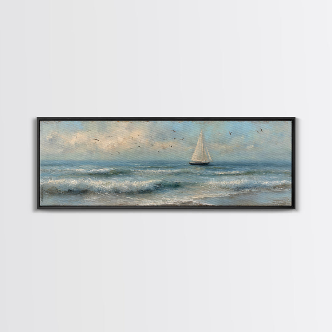 Honeymoon Coastal Sunset Framed Canvas Print, Wedding Art, Wedding Dress, Living Room Decor, Fine Art, Romance, Jewish Art, WED-3x1-9