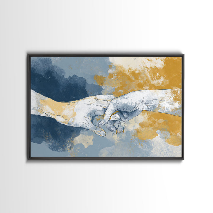 Hands Nearly Touching Framed Canvas Print, Wedding Art, Art Print, Living Room Decor, Abstract Art, Romance, Downloadable Art, WED-3x2-20