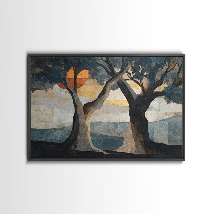Two Swans Forming a Heart on Dark Canvas Print, Wedding Art, Custom Painting, Living Room Decor, Romance, Wedding Reception, WED-3x2-54