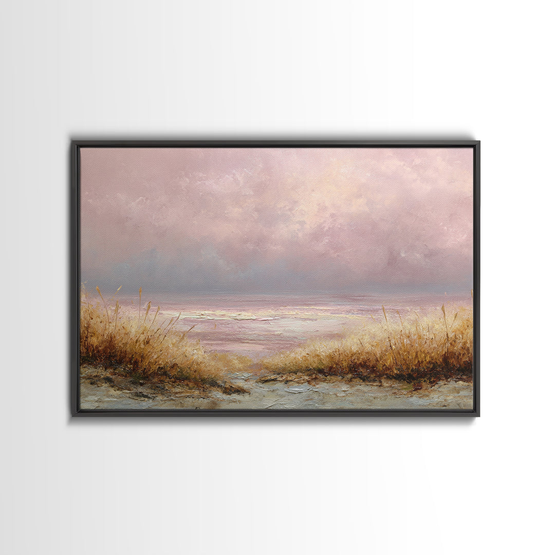 Blush Cloudscape with Dreamy Atmosphere Canvas Print, Wedding Art, Wedding Poster, Living Room Decor, Watercolor Art, Romance, WED-3x2-67