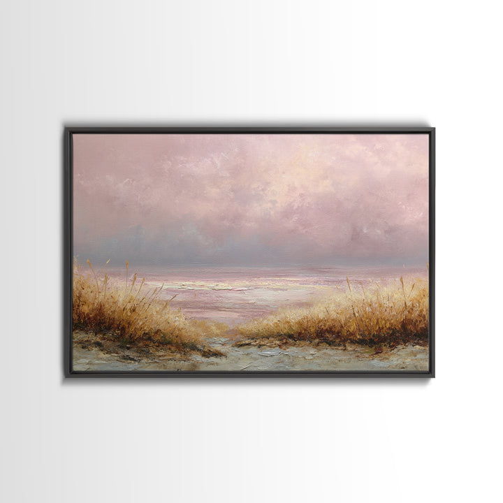 Blush Cloudscape with Dreamy Atmosphere Canvas Print, Wedding Art, Wedding Poster, Living Room Decor, Watercolor Art, Romance, WED-3x2-67