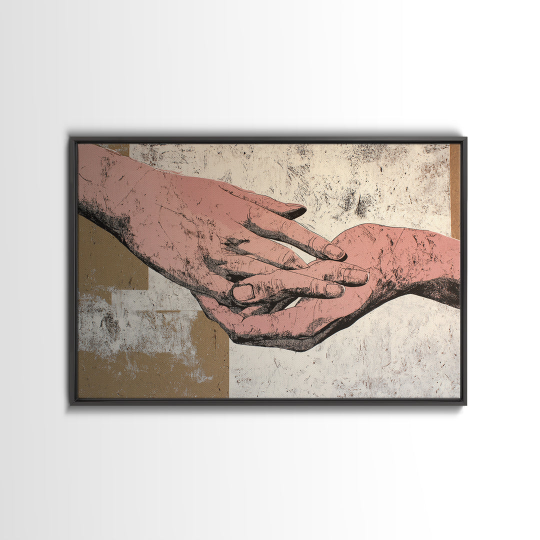 Hands Nearly Touching Canvas Print, Wedding Art, Beach Wedding, Living Room Decor, Romance, Modern Decor, Fine Art Print, WED-3x2-68