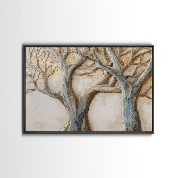 Two Intertwined Trees as Symbolic Artwork Canvas Print, Wedding Art, Custom Wedding, Living Room Decor, Fine Art, Romance, WED-3x2-75