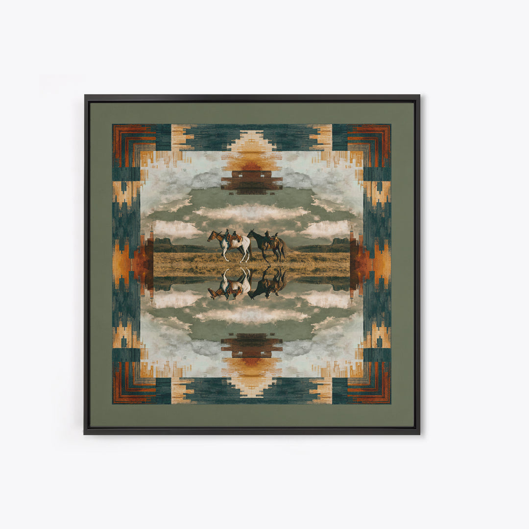 Southwestern Blanket Pattern Canvas Print, Western Art, Gallery Decor, Southwestern Decor, Fine Art, Frontier, Wall Art, WES-1x1-17