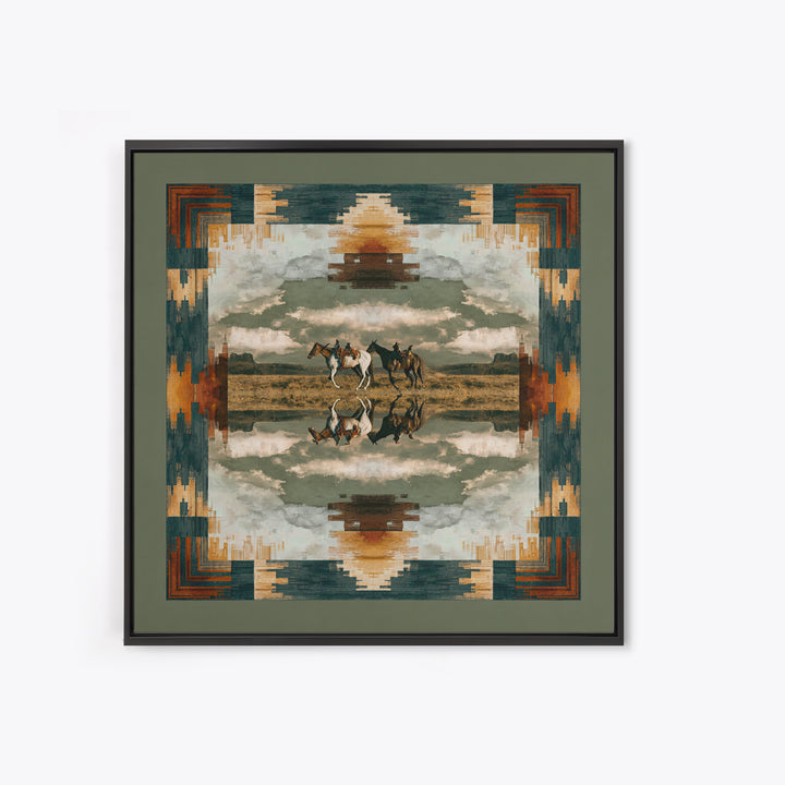 Southwestern Blanket Pattern Canvas Print, Western Art, Gallery Decor, Southwestern Decor, Fine Art, Frontier, Wall Art, WES-1x1-17