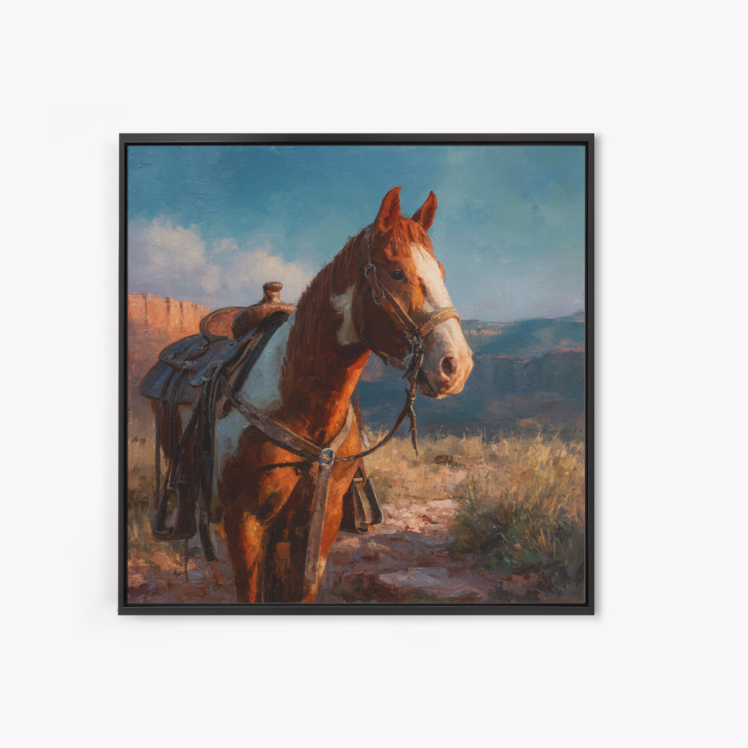 Cactus and Red Rock Canyon Landscape Canvas Print, Western Art, Fine Art Print, Southwestern Decor, Fine Art, Frontier, WES-1x1-5