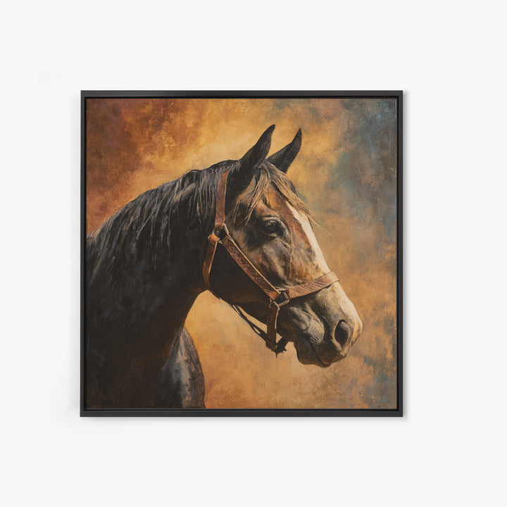 Wagon Wheel and Desert Sunset Framed Canvas Print, Western Art, Western Home Decor, Southwestern Decor, Oil Painting, Frontier, WES-1x1-68