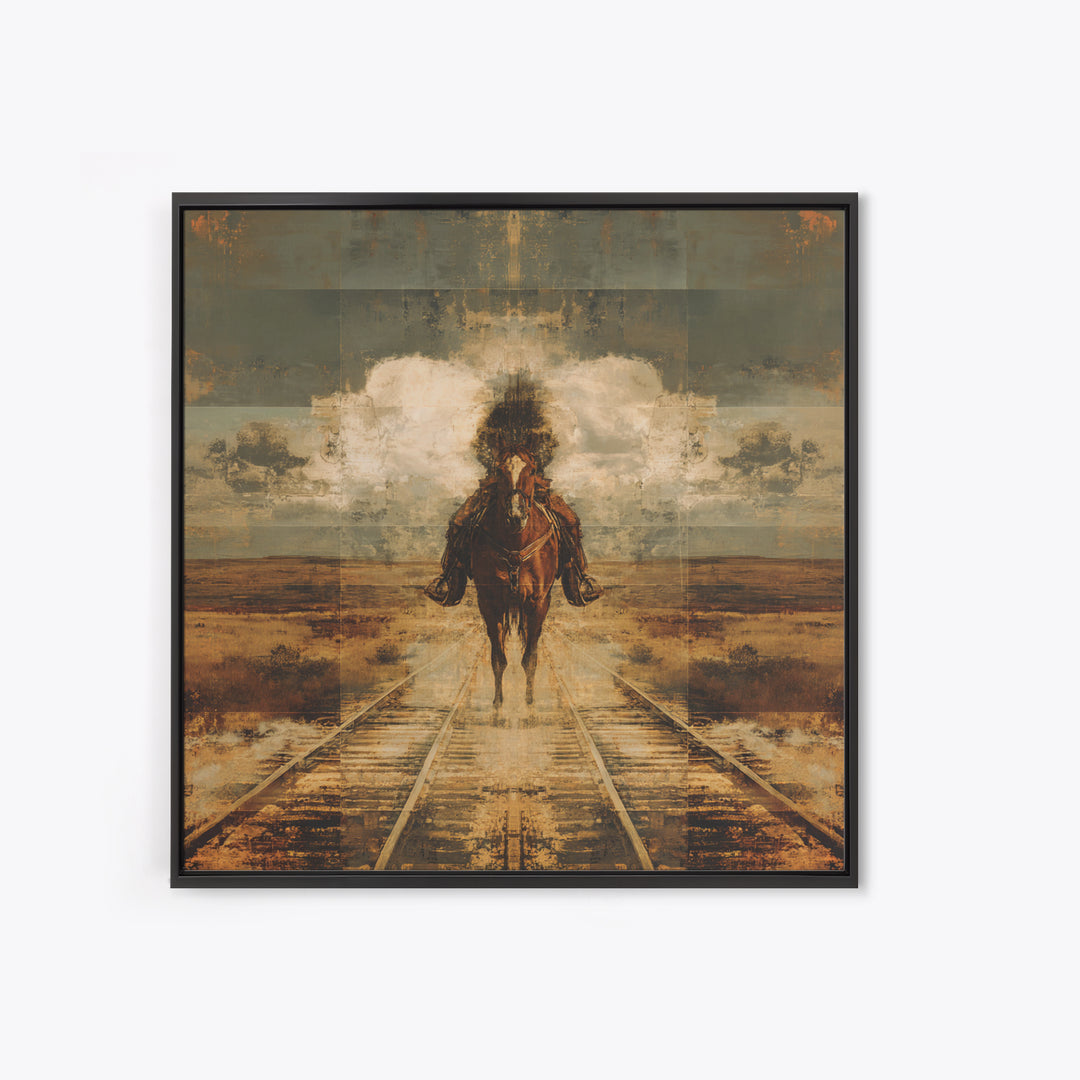 Train Crossing Western Plains Canvas Print, Western Art, Fine Art Print, Southwestern Decor, Fine Art, Frontier, Wall Decor, WES-1x1-95