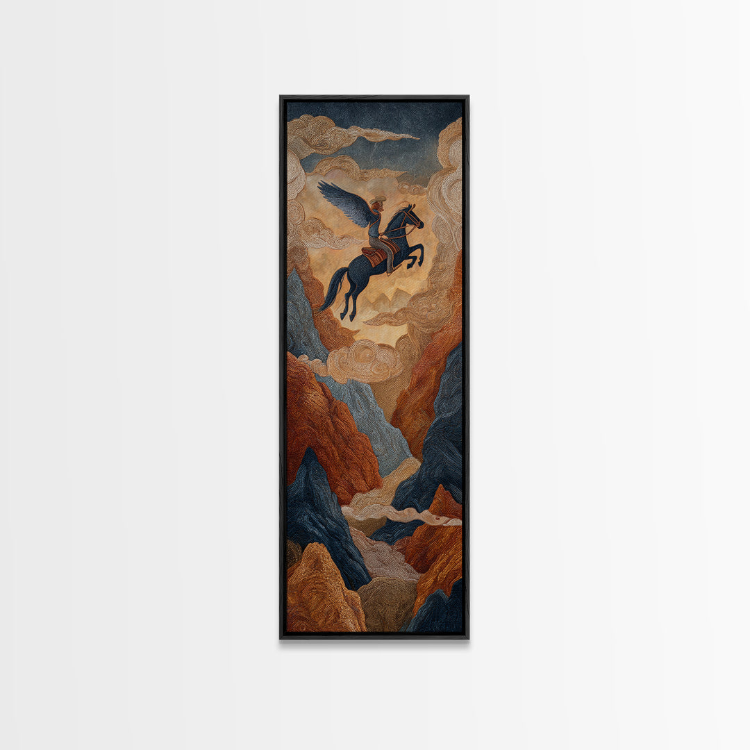 Eagle Flying Above Mountain Ridge Canvas Print, Western Art, Printable Art, Southwestern Decor, Frontier, Western Home Decor, WES-1x3-25