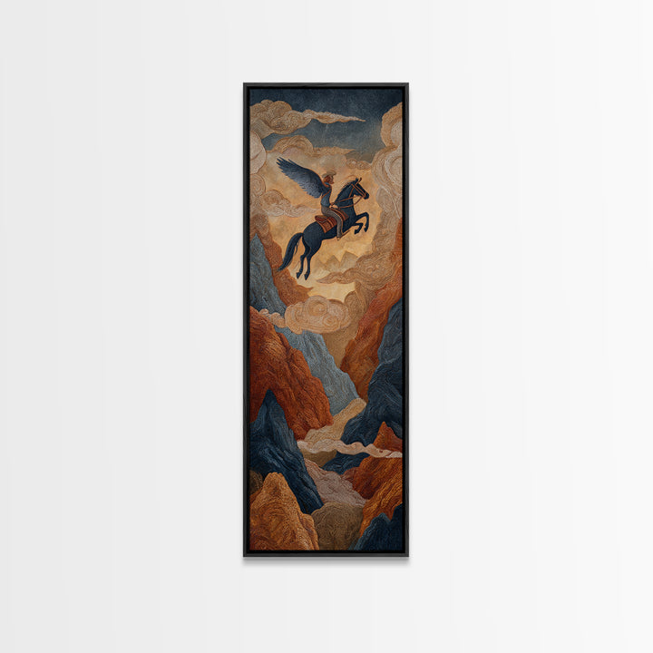 Eagle Flying Above Mountain Ridge Canvas Print, Western Art, Printable Art, Southwestern Decor, Frontier, Western Home Decor, WES-1x3-25