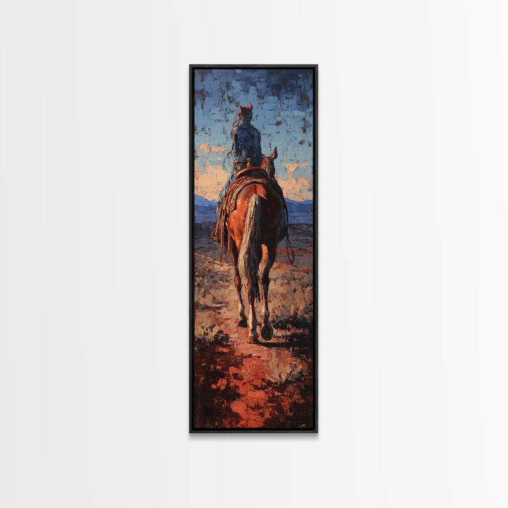 Cactus and Red Rock Canyon Landscape Canvas Print, Western Art, Western Prints, Southwestern Decor, Watercolor Art, Frontier, WES-1x3-41