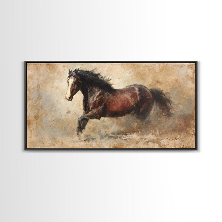 Wagon Wheel and Desert Sunset Framed Canvas Print, Western Art, Fine Art Print, Southwestern Decor, Fine Art, Frontier, WES-2x1-16