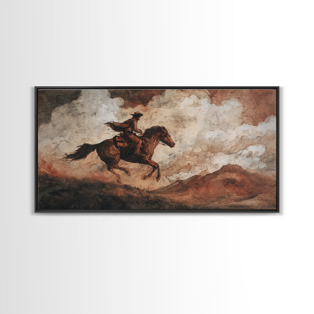 Eagle Flying Above Mountain Ridge Canvas Print, Western Art, Printable Art, Southwestern Decor, Frontier, Western Home Decor, WES-2x1-57