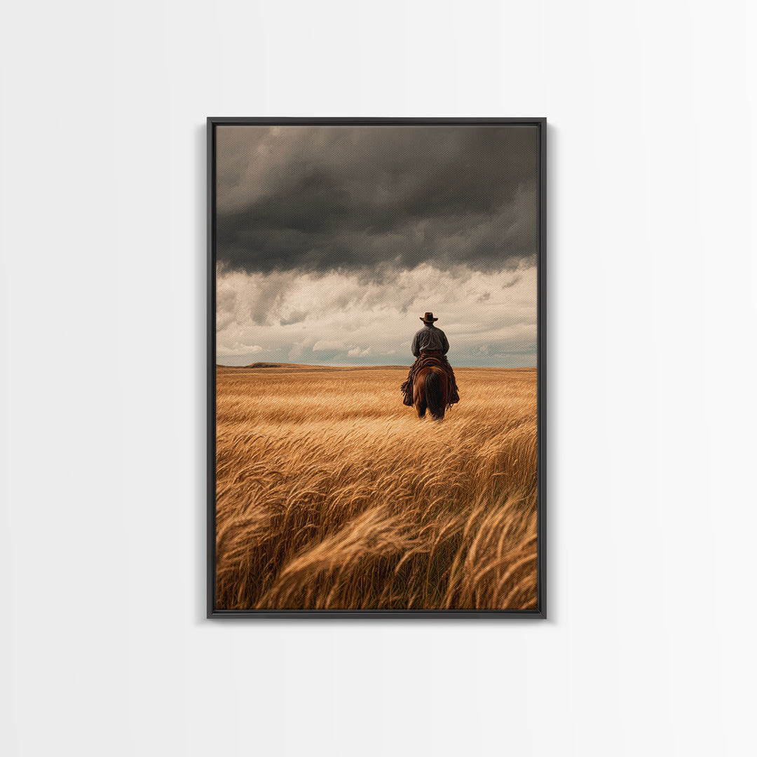 Golden Wheat Field Canvas Print, Western Art, Statement Artwork, Southwestern Decor, Fine Art, Frontier, Painting, Art Print, WES-2x3-32