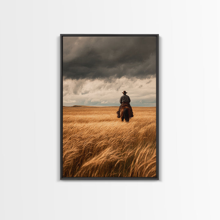 Golden Wheat Field Canvas Print, Western Art, Statement Artwork, Southwestern Decor, Fine Art, Frontier, Painting, Art Print, WES-2x3-32