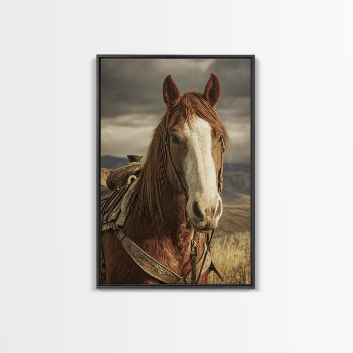 Wagon Wheel and Desert Sunset Framed Canvas Print, Western Art, Art, Southwestern Decor, Fine Art, Frontier, Western Wall Art, WES-2x3-52