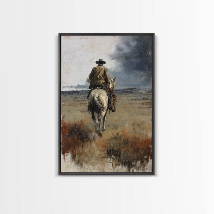 Train Crossing Western Plains Canvas Print, Western Art, Minimalist Wall Art, Southwestern Decor, Fine Art, Frontier, WES-2x3-79