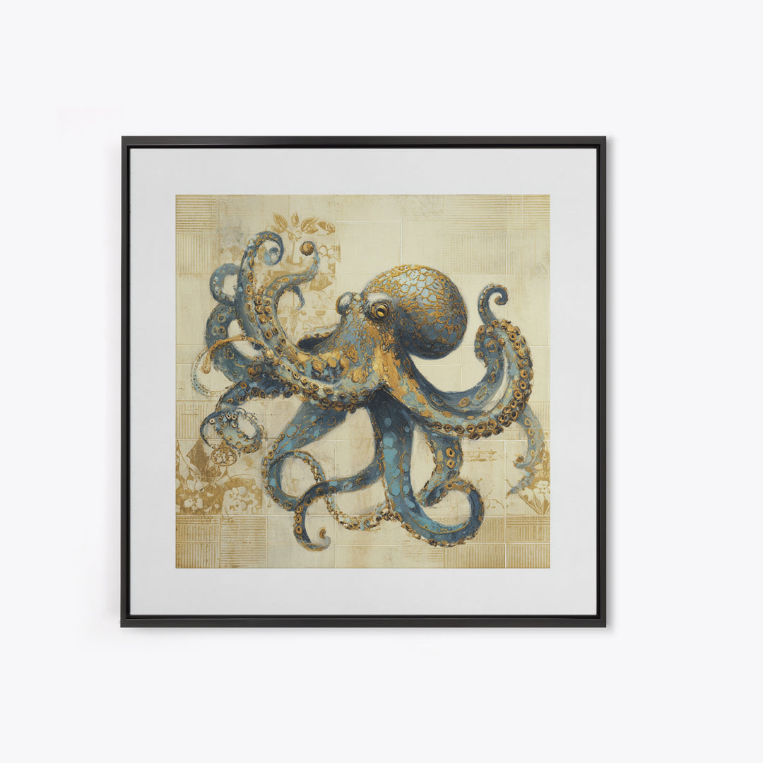Octopus Conductor with Tiny Instruments Canvas Print, Whimsical Art, Dark Academia Decor, Living Room Decor, Fine Art, Wonder, WHI-1x1-18