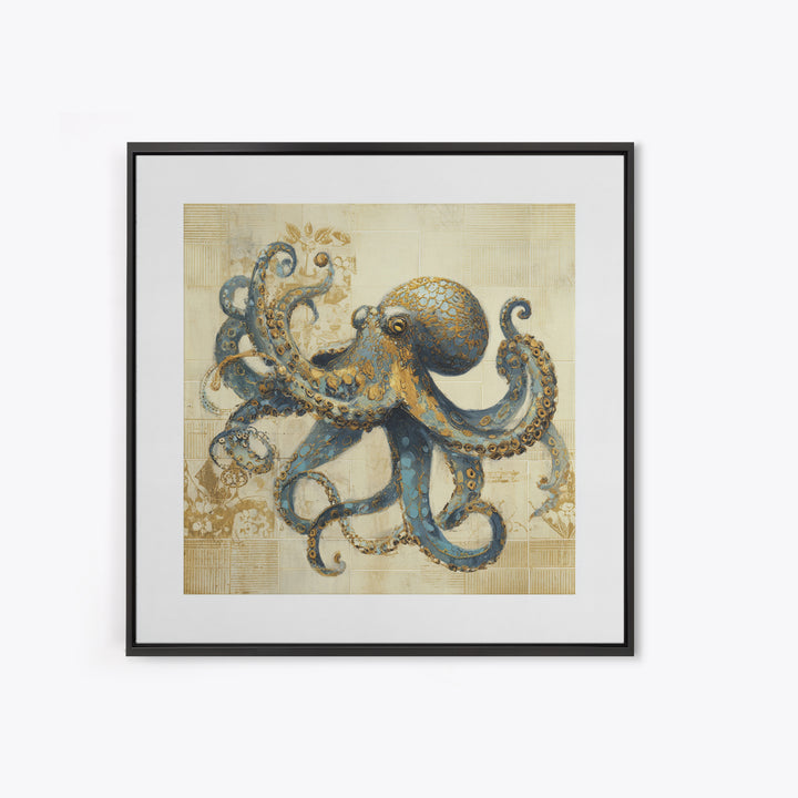 Octopus Conductor with Tiny Instruments Canvas Print, Whimsical Art, Dark Academia Decor, Living Room Decor, Fine Art, Wonder, WHI-1x1-18