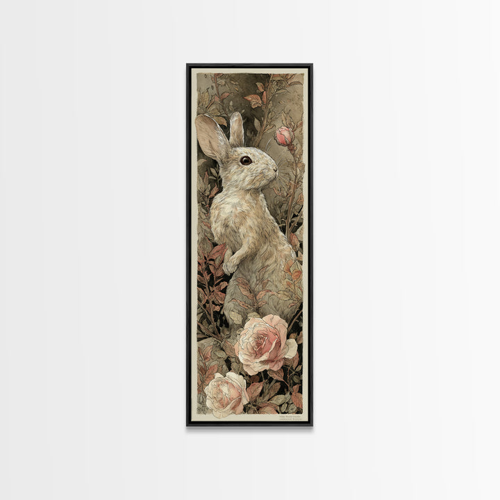 Mouse Ballerina in a Rose Garden Canvas Print, Whimsical Art, Digital Print, Living Room Decor, Watercolor Art, Wonder, WHI-1x3-23