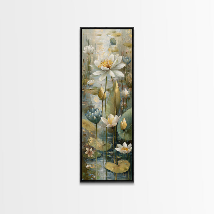 Frog Prince on a Lily Pad Canvas Print, Whimsical Art, Oil Painting, Living Room Decor, Fine Art, Wonder, Dark Academia Decor, WHI-1x3-44