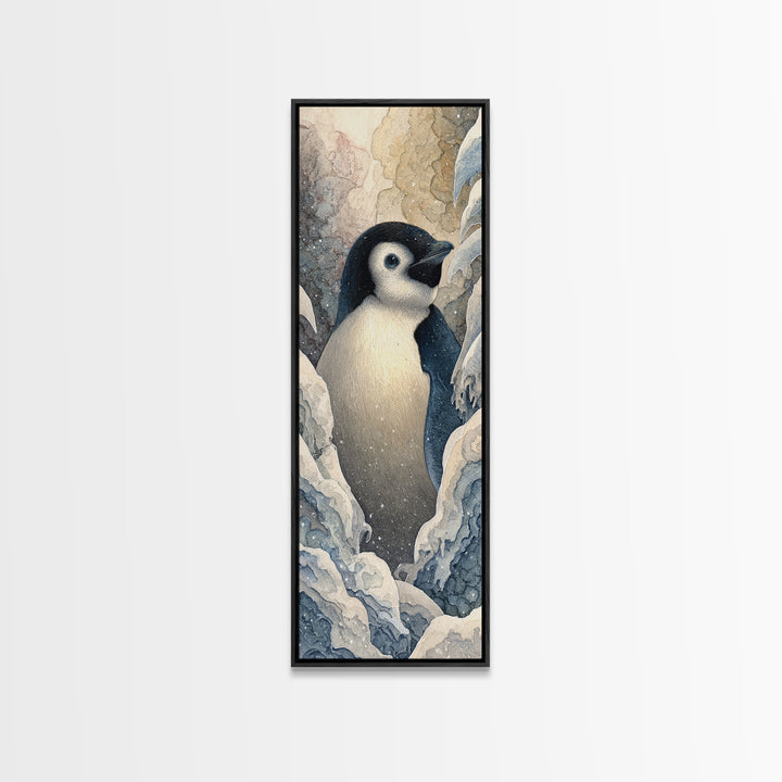 Penguin Holding a Lantern Canvas Print, Whimsical Art, Fine Art Print, Living Room Decor, Fine Art, Wonder, Prints, Digital Art, WHI-1x3-5