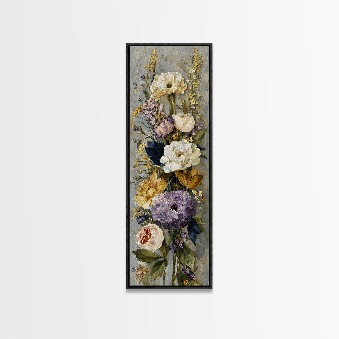 Magical Umbrella Raining Flowers Framed Canvas Print, Whimsical Art, Living Room Decor, Watercolor Art, Wonder, WHI-1x3-8