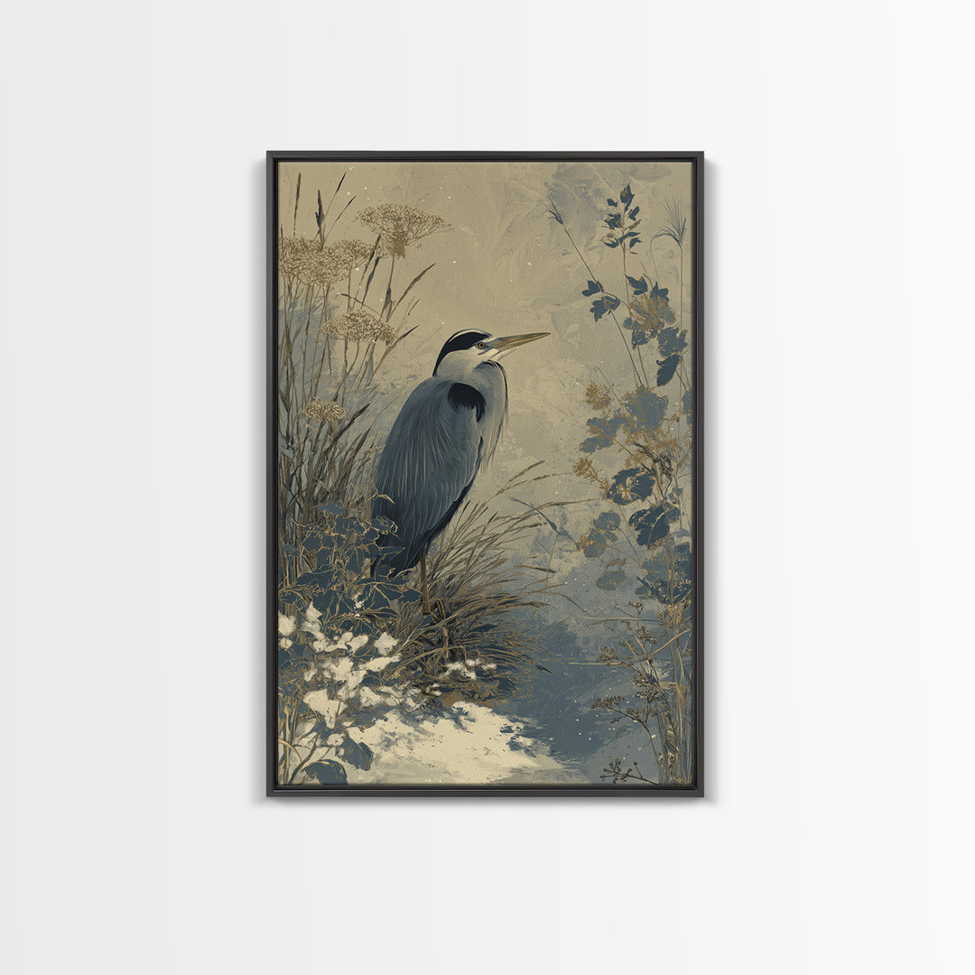 Bird Delivering a Tiny Love Letter Framed Canvas Print, Whimsical Art, Oil Painting, Living Room Decor, Fine Art, Wonder, WHI-2x3-55