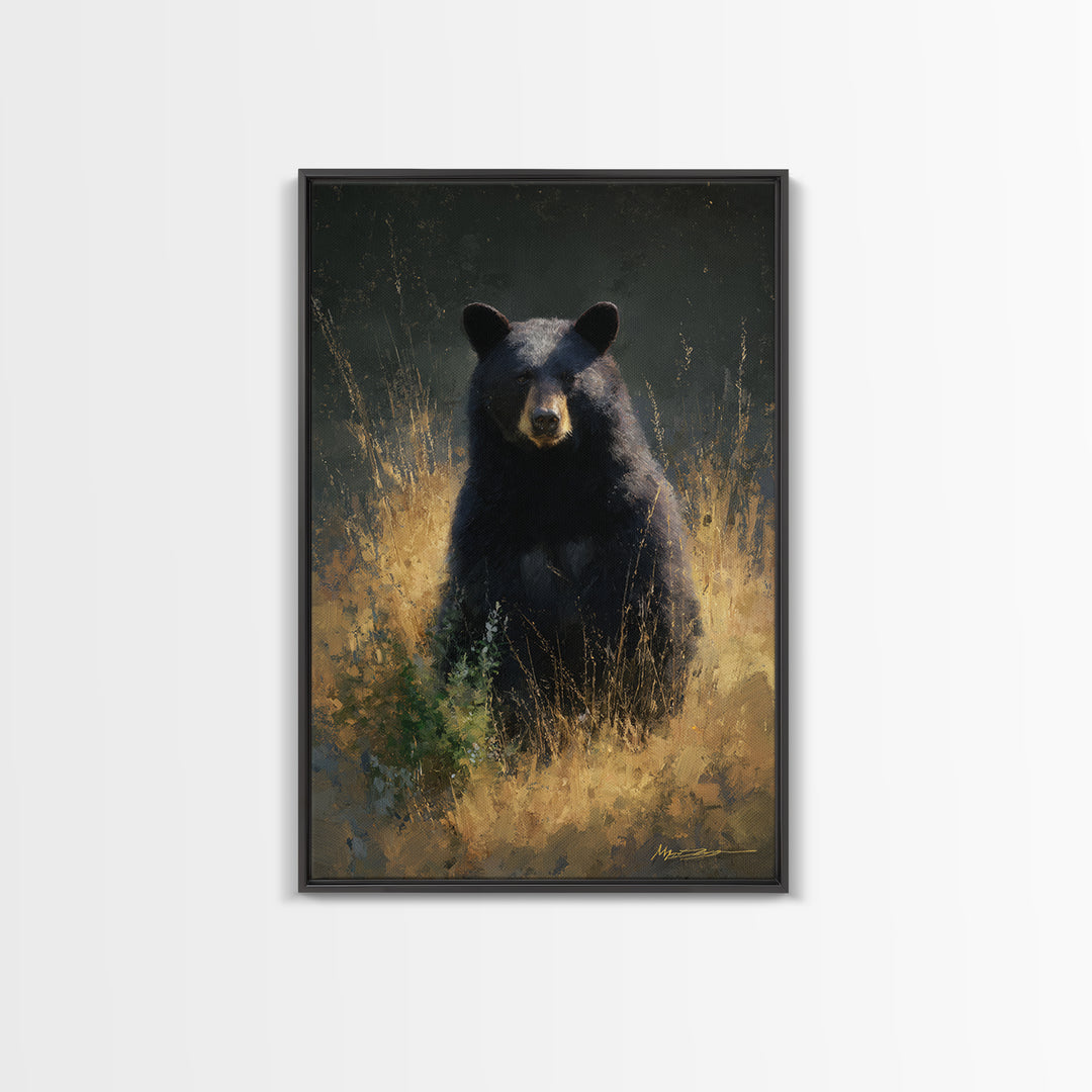 Bear Painting Stars Onto the Night Sky Canvas Print, Whimsical Art, Nursery, Living Room Decor, Wonder, Watercolor Art, WHI-2x3-65
