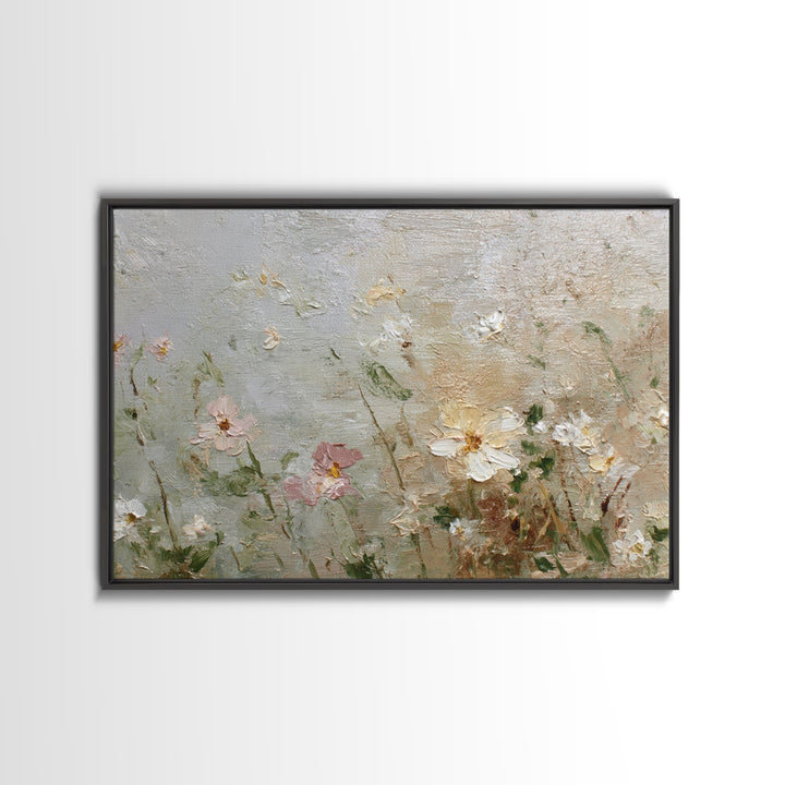 Hedgehog Carrying Wildflowers Framed Canvas Print, Whimsical Art, Statement Artwork, Living Room Decor, Fine Art, Wonder, WHI-3x2-19