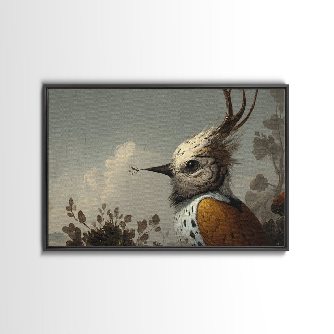 Bird Delivering a Tiny Love Letter Canvas Print, Whimsical Art, Digital Art, Living Room Decor, Fine Art, Wonder, Nursery, WHI-3x2-75
