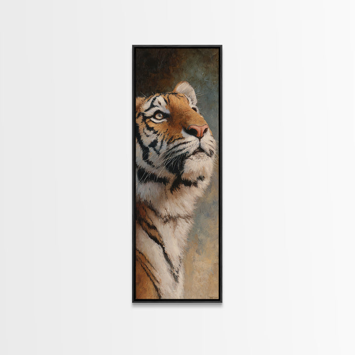 Tiger Portrait with Jungle Shadows Canvas Print, Wildlife Art, Bedroom Wall Art, Living Room Decor, Wild, Gallery Decor, WIL-1x3-41
