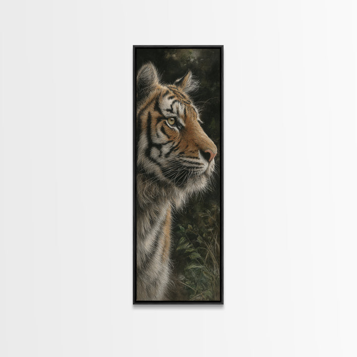 Tiger Portrait with Jungle Shadows Canvas Print, Wildlife Art, Landscape Art, Living Room Decor, Fine Art, Wild, Modern Decor, WIL-1x3-89