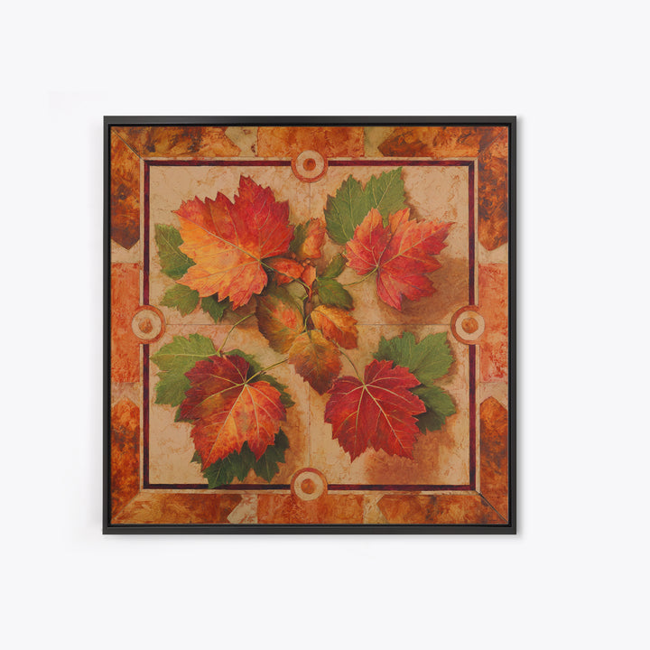 Vine Leaves Turning Autumn Red and Gold Framed Canvas Print, Winery Art, Framed Art, Winery Decor, Fine Art, Vineyard, WIN-1x1-11