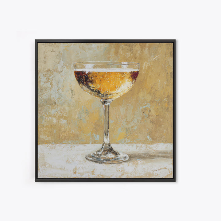 Champagne Coupe with Bubbles and Light Canvas Print, Winery Art, Kitchen Art, Winery Decor, Watercolor Art, Vineyard, WIN-1x1-19