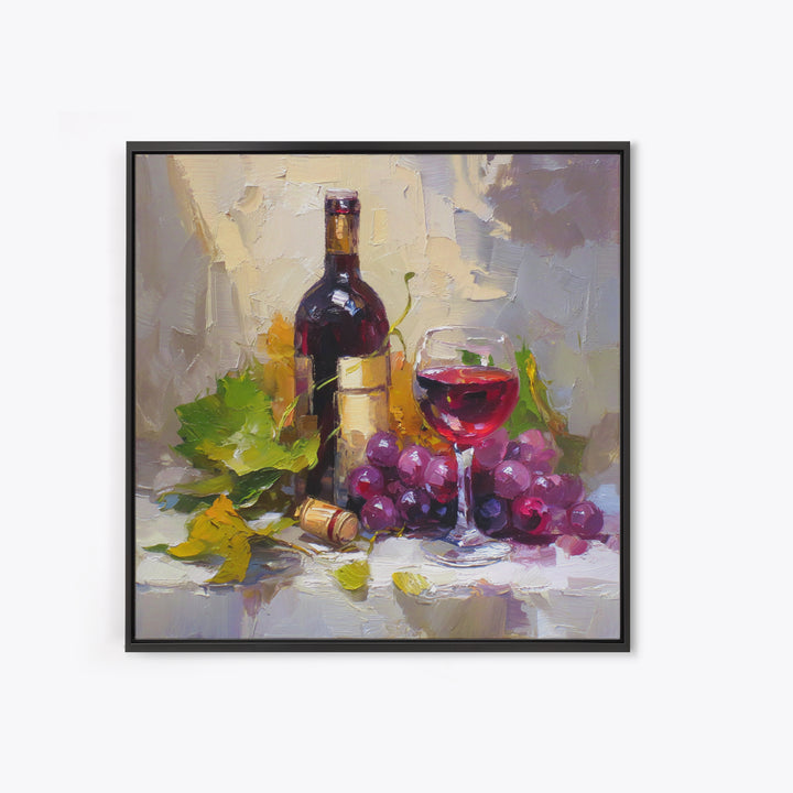 Burgundy Abstract with Gold Accents Framed Canvas Print, Winery Art, Living Room Decor, Winery Decor, Fine Art, Vineyard, WIN-1x1-47